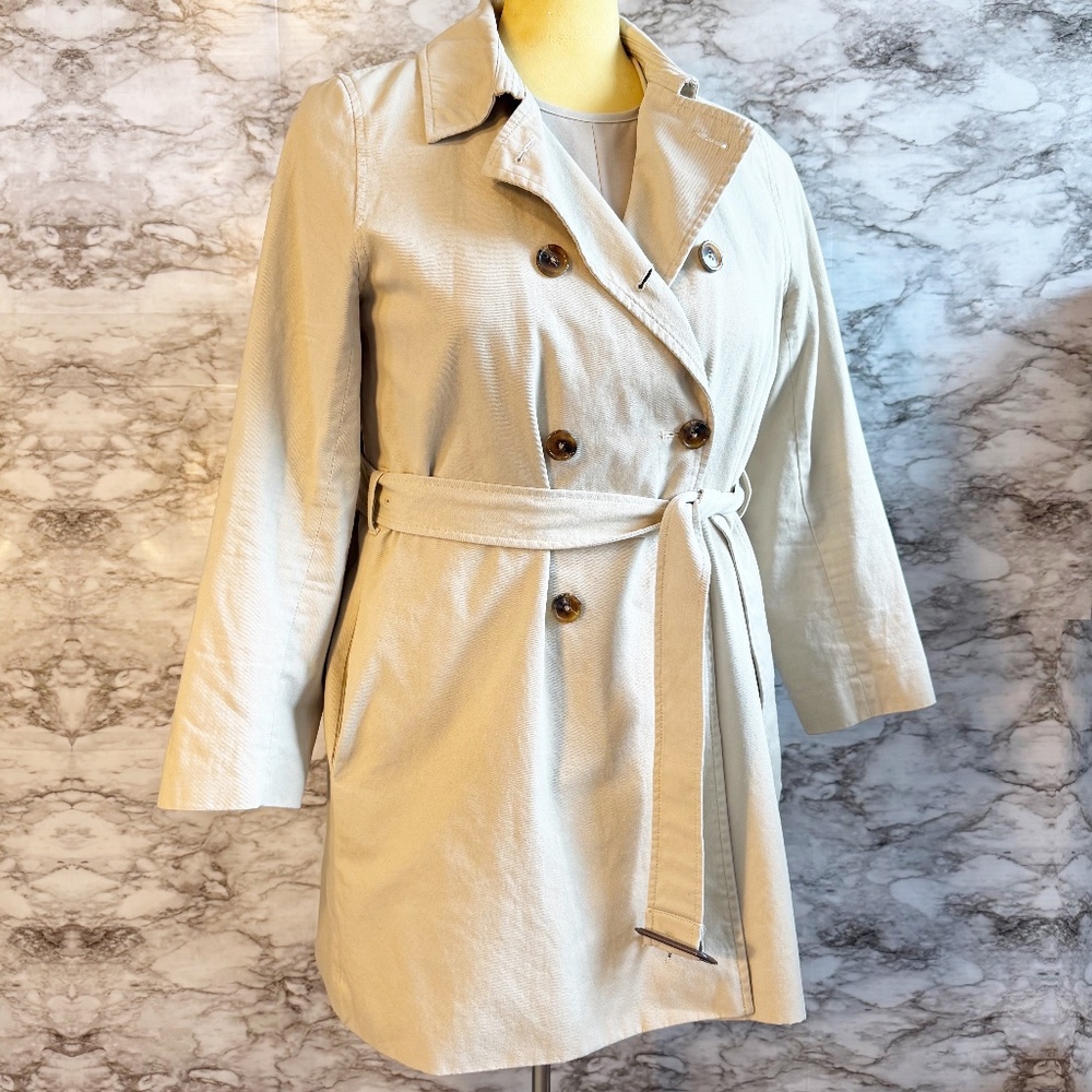 J. Crew Khaki Cream Trench Coat